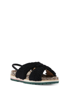 Tally Shearling Sandals in Signature Jacquard