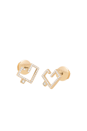 Hubb 18K Gold & Diamond Stud Earrings