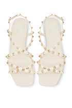 Valentino Garavani Rockstud Flat Leather Sandals