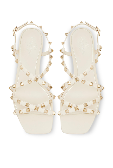 Valentino Garavani Rockstud Flat Leather Sandals