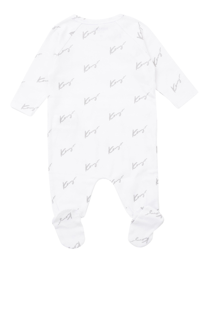 White Baby Set with Tiger