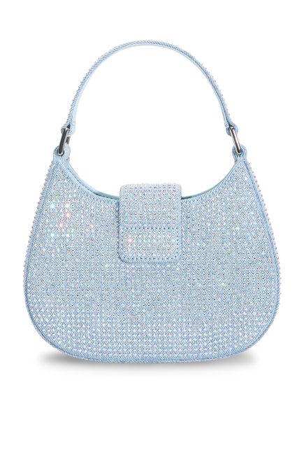 Rhinestone Denim Cresent Bag