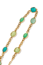 Cabochons Necklace, 24k Gold-Plated Brass with Rock Crystal