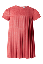 Kids Monogram Pleated Dress