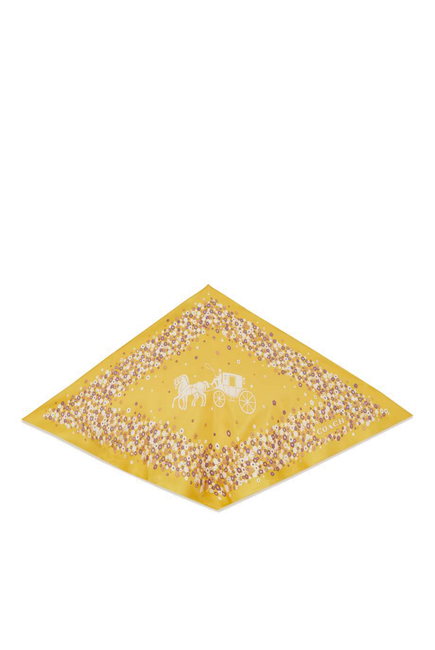 Horse And Carriage Diamond Silk Scarf