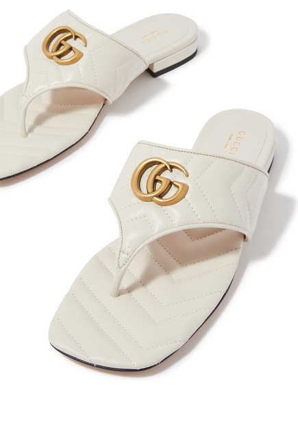Double G Leather Thong Sandals