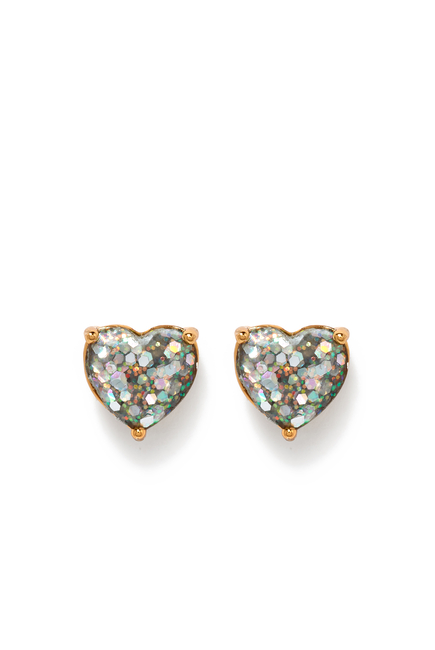 My Love Glitter Studs, Gold-plated Brass