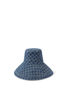 Eco Washed Denim Wide Brim Hat