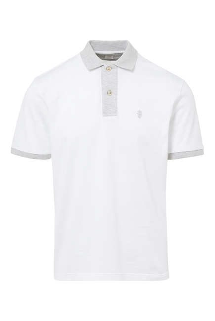 Stripe Polo T-Shirt in Cotton