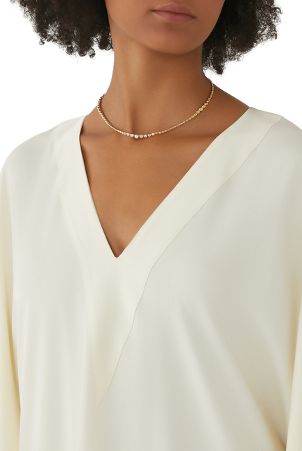 Articulated Reversible Beaded Stone Choker, 18k Gold-Plated Sterling Silver