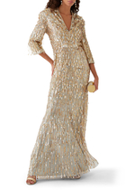 Oscar Sequin-Embellished Gown