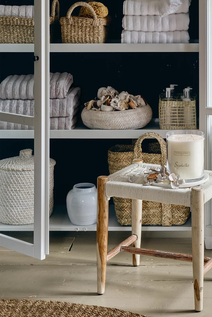 Whitewashed Seagrass Storage Basket