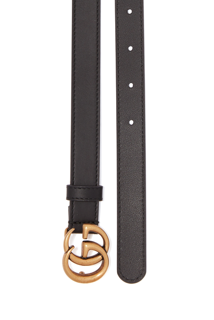 Buy Gucci Slim Leather Double G Belt for Womens