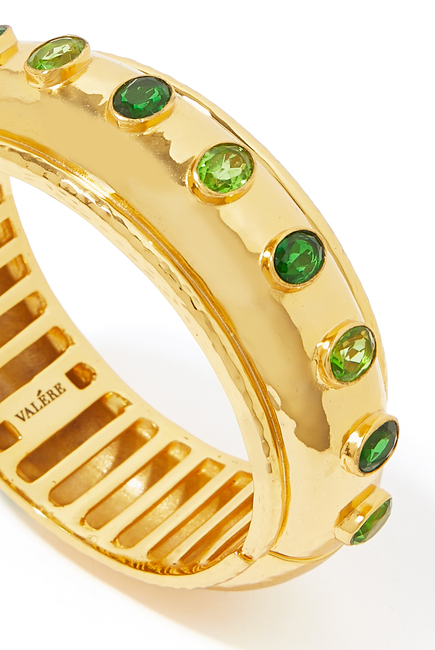 Ava Cuff, 24k Gold-Plated Brass & Gemstones