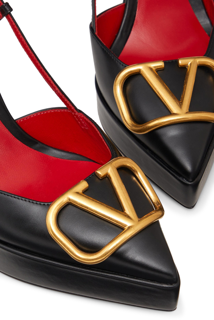 Valentino Garavani VLogo Signature 120 Leather Slingback Pumps