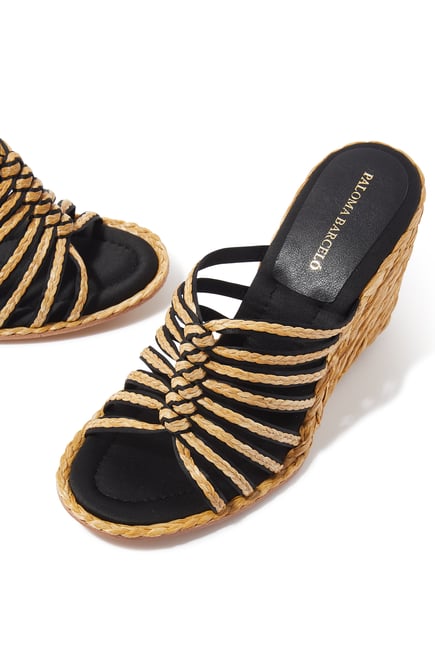 Calie 95 Raffia Wedge Sandals