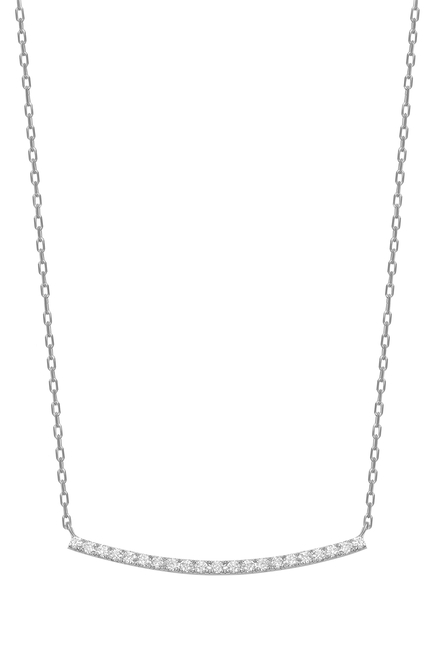 Curve Medium Chain Necklace, 18k White Gold with Diamonds