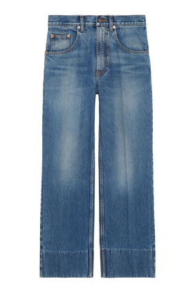 Eco-Washed Denim Trousers