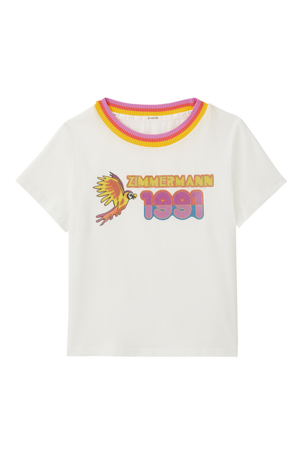 Tiggy Parrot Logo Print T-Shirt