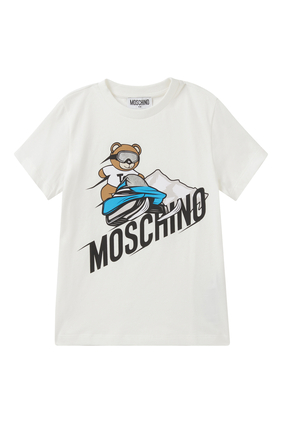 Kids Snowmobile Teddy Bear T-Shirt