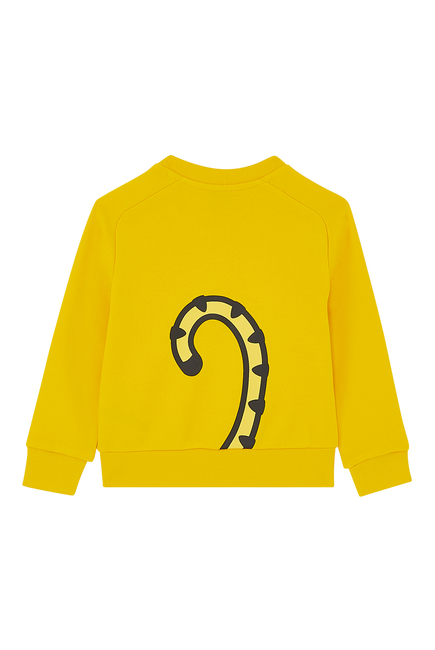 Kids Tiger Motif Cotton Sweatshirt