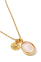 Talisman Cabochons Necklace, 24k Gold-Plated Brass with Rock Crystal