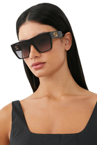 Square Frame Baguette Sunglasses