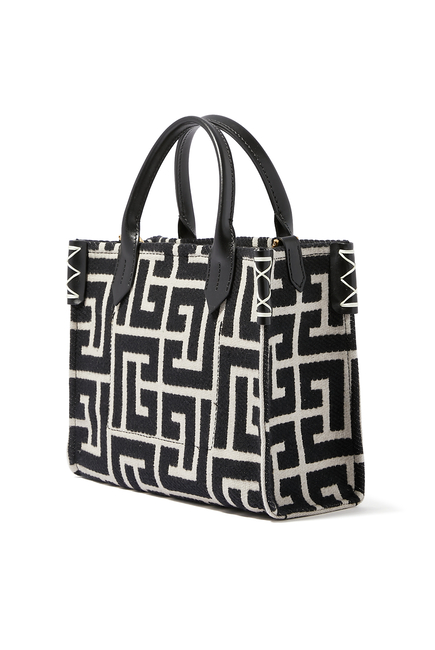 B-Army Monogrammed Jacquard and Leather Tote Bag