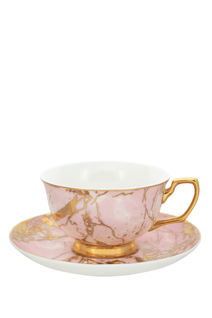 Rose Quartz Teacup and Saucer