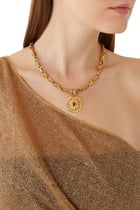 Talisman Astro Sun Necklace, 24k Gold-Plated Brass