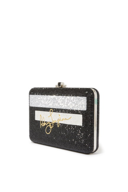 Slim Slide Black Card Clutch