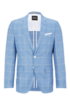 Slim-Fit Checkered Suit Jacket
