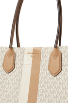 Heidi Large Signature Logo Stripe Tote Bag