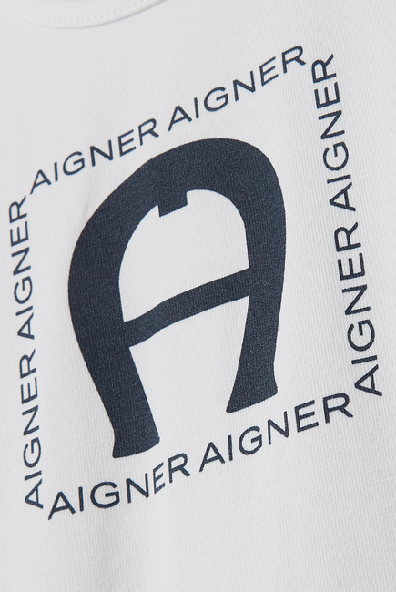 Logo Print Cotton Romper