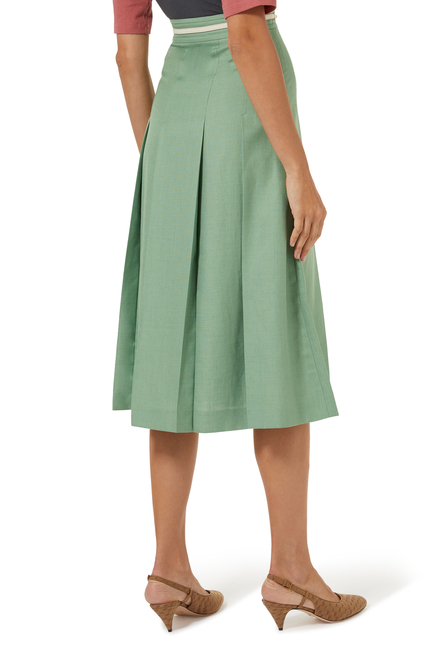 Viscose Linen Pleated Skirt