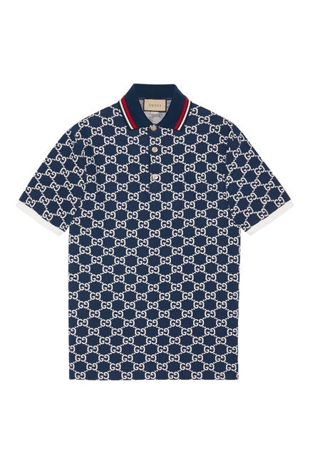 GG Cotton Jersey Jacquard Polo Shirt