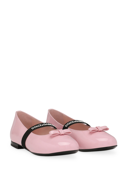 Kids Patent Leather Ballet Flats with Bow