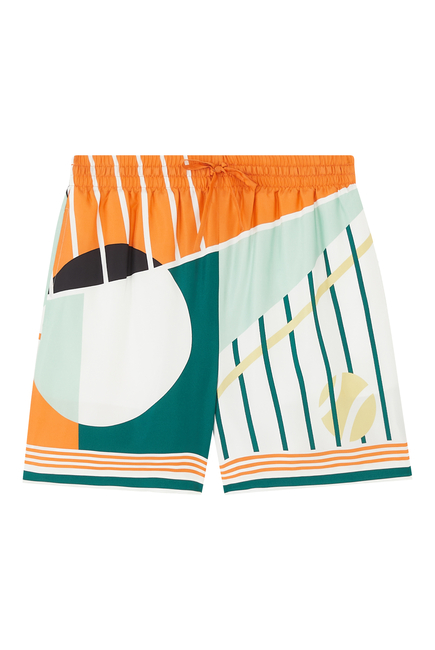 Court Abstrait Silk Shorts