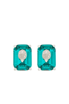 Emerald Cut Crystal Stud Earrings