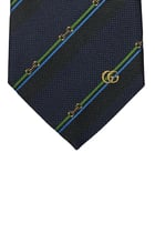 Horsebit Silk Jacquard Tie