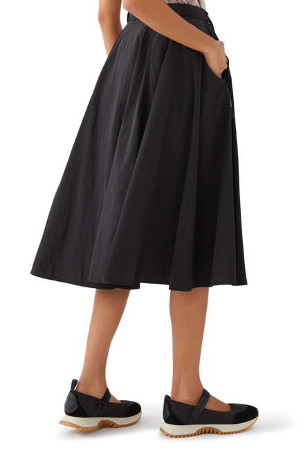 Nylon Midi Skirt