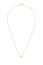 Oula XS Letter F Necklace, 18k Yellow Gold with Diamonds