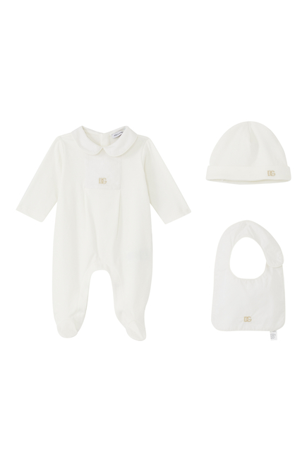 Baby Romper Bib Bonnet Set