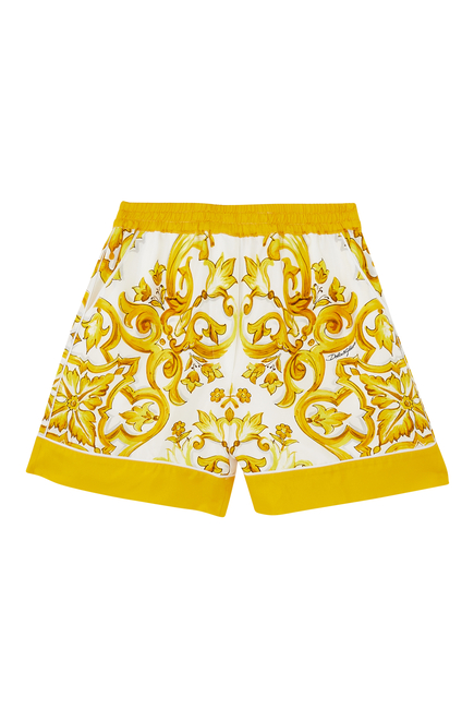 Kids Twill Shorts with Majolica Print