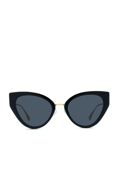 Cat Eye Metallic Frame Sunglasses