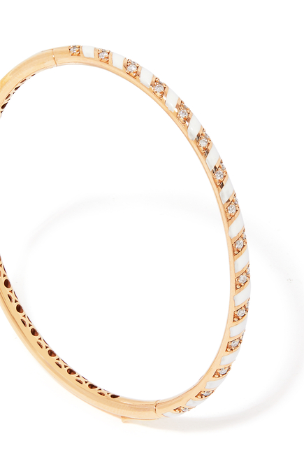 Tornado Bracelet, 18k Rose Gold with Enamel & Diamonds