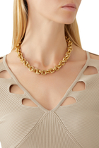 Maille Rond Entrecoise Vintage Chain Necklace, Gold-Plated Brass