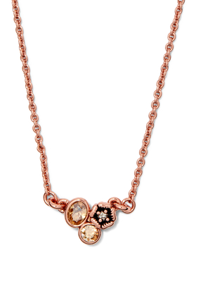 Mini Tea Rose Cluster Slider Necklace