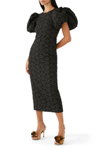 3D Jacquard Midi Dress