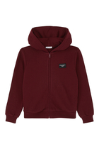 Kids Logo Zip-Up Hooded Cardigan